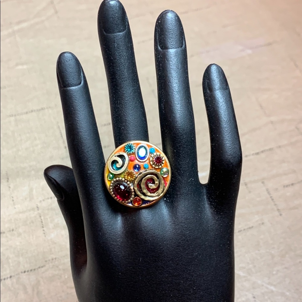 Confetti Mosaic Swirl Round Ring